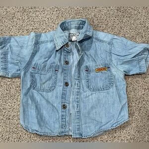 Vintage Baby Jordache Button Up Blue Jean Shirt Size 18 Months